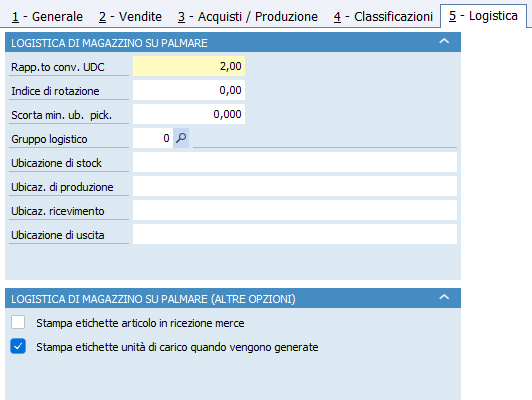 udc per articoli a peso variabile